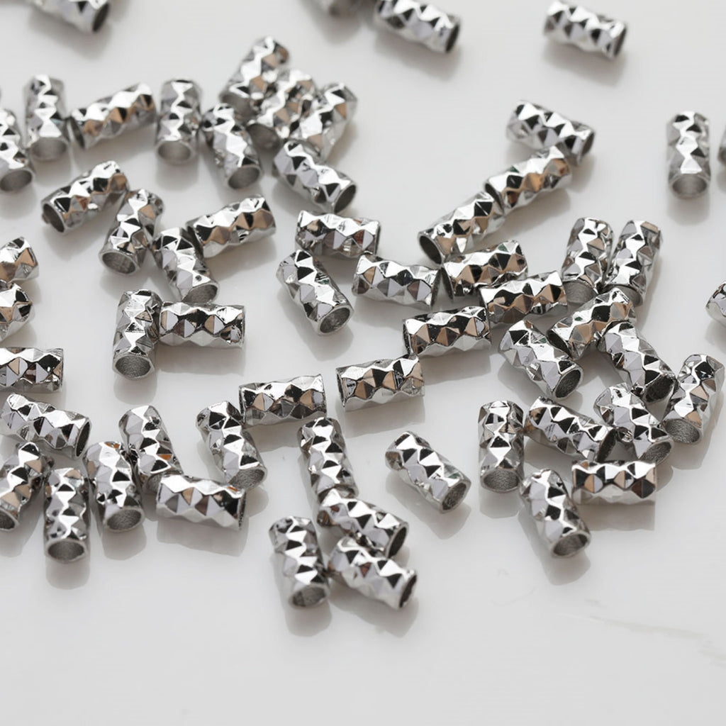 10pcs Tube Beads, Spacer Beads, 14K Gold/Silver Plated, Bracelet Necklace Making Jewelry Finding JG036