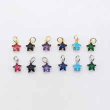 Load image into Gallery viewer, Crystal Tiny Star Charms, 9 Color Crystal You Choose, 18K Gold/Silver Plated Star Pendant, Jewelry Findings S20528