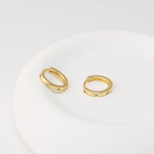 Load image into Gallery viewer, CZ Pave Earring Hoop, Gold Plated Huggie Hoop Earring, Hollow Leverback Earring, DIY Earring  Findings,Handmade Earring Supplies D0509-D0528