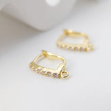 18K Gold Plated U Shape Hoop Earring, Huggie Hoops Earring Parts, Lever Back, 15*11.3mm, Hoop earring for Jewelry Making D0219