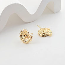 Load image into Gallery viewer, Gold Seashells Earring Post With Loop, S925 Silver Ear Pin Nickel Free Earrings, Hypoallergenic Earring Findings ZX305
