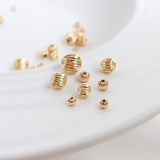 50pcs-Corrugated Beads, Spacer Beads, 14K Gold Plated, 3mm,4mm,5mm,6mm,8mm, Bracelet Making Beads, Jewelry Finding TH002-ZX7021