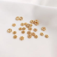 Load image into Gallery viewer, Flower Spacer Beads, 14K Gold Plated, 4mm, 5mm, 6mm, Dainty Earring Making Beads, Jewelry Finding TH016-ZX7036