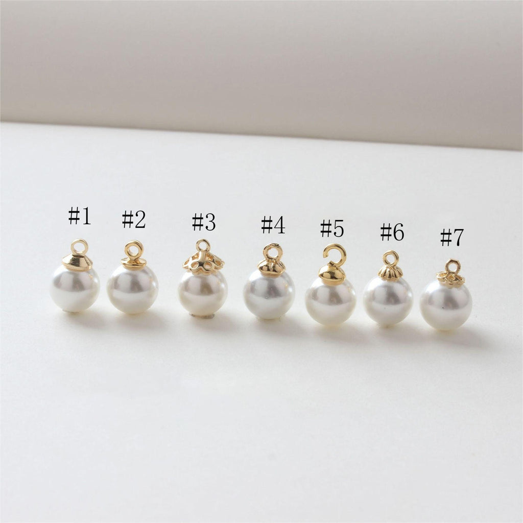 10pcs 14K Gold Plated Peg Bail Caps, Half Drilled Bead Caps, Pearl Bead Caps, Jewelry Making GZ213-ZX7025
