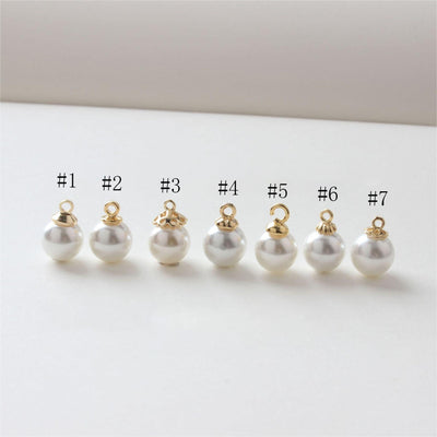 10pcs 14K Gold Plated Peg Bail Caps, Half Drilled Bead Caps, Pearl Bead Caps, Jewelry Making GZ213-ZX7025