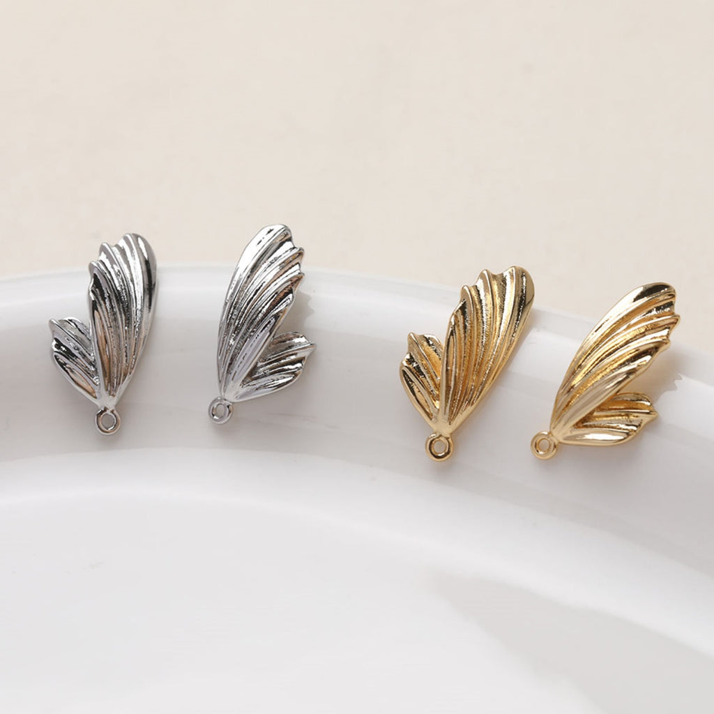 مشبك أذن على شكل فراشة، دبوس أذن من الفضة الاسترلينية عيار 925، خالٍ من النيكل، أقراط أذن، أقراط مرصعة مطلية بالذهب عيار 14 قيراطًا، GZ389