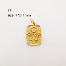 Load image into Gallery viewer, Evil Eye Charm, Coin Pendant, Heart Charm, 18K Gold Plated CZ Pave Eye Pendant, Necklace Making Charm, Jewelry Findings S1024