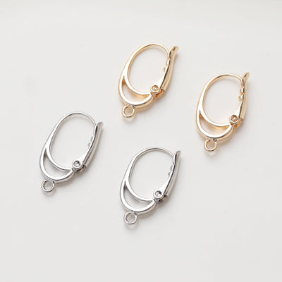 14K Gold Plated Oval Hoop Earring, Huggie Hoops Earring Parts, 10.7*19.3mm, Oval Hoop earring  for Jewelry Making JG023