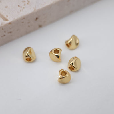 10pcs Faceted Spacer Beads, 18K Shiny Gold Plated Square Beads, 4.5mm, Bracelet Beads, Spacer Beads, Jewelry Finding S20339
