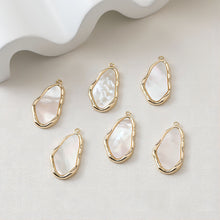 Load image into Gallery viewer, Irregular Shell Pendant, 14K Gold/Silver Plated, Jewelry Making Findings JH013