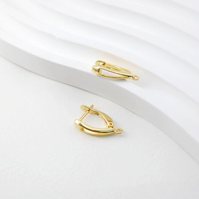 U Shape English lock with loop, Gold/Rhodium Plated Earring hoop, Hypoallergenic & Nickel-Free, DIY Handmade Earring Findings Supplies D0100