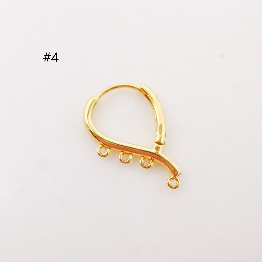 10PCS Leverback Earring Parts with loops, 18K Gold Plated Huggie Hoops Earring Parts, Ear Hoops, earring findings for Jewelry Making S364