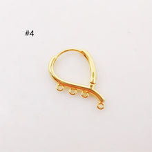 Load image into Gallery viewer, 10PCS Leverback Earring Parts with loops, 18K Gold Plated Huggie Hoops Earring Parts, Ear Hoops, earring findings for Jewelry Making S364