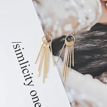 Load image into Gallery viewer, Gold Tassel Pendant with Long Bar, 18K Gold Plated Earring Tassel Pendant, Earring Findings ZX357