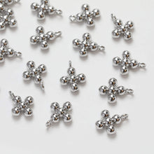 Cargar imagen en el visor de la galería, Dijes de cruz de oro, colgante de cruz con cuentas, colgante religioso con pavé de circonitas, chapado en oro de 18 quilates, dijes para hacer collares, accesorios de joyería GZ374