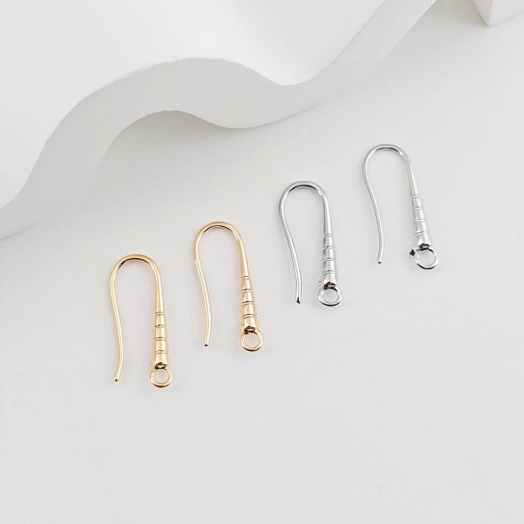 Fish Hooks, 18K Gold Plated Ear Wires, Gold Earring Earring Hooks, Ear Wires for Jewelry Making ZX257