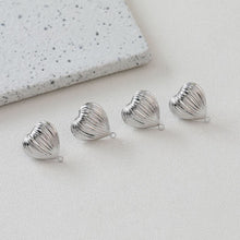 Load image into Gallery viewer, Gold Heart Earring Post, 14K Gold/Silver Nickel Free Earrings, S925 Silver Ear Pins, 20mm, Heart Shape Ear Stud with Loop BB035