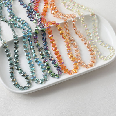 Heart Glass Beads, 12x10mm, Crystal Glass Loose Beads for Jewelry Making, DIY Beads Finding GZ540