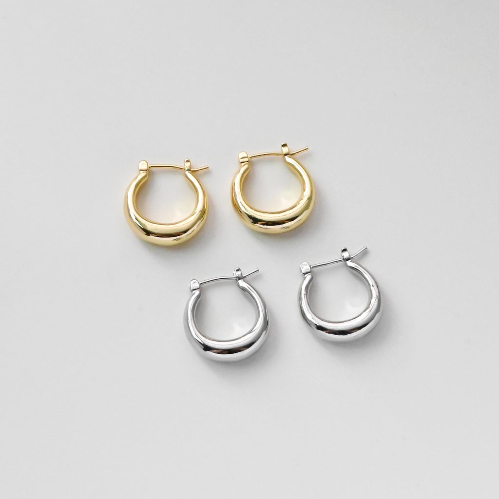 Gold U Shape Ear Hoops, 18K Gold/Silver Plated Leverback Earrings, Huggie Hoops Earring Findings D0347
