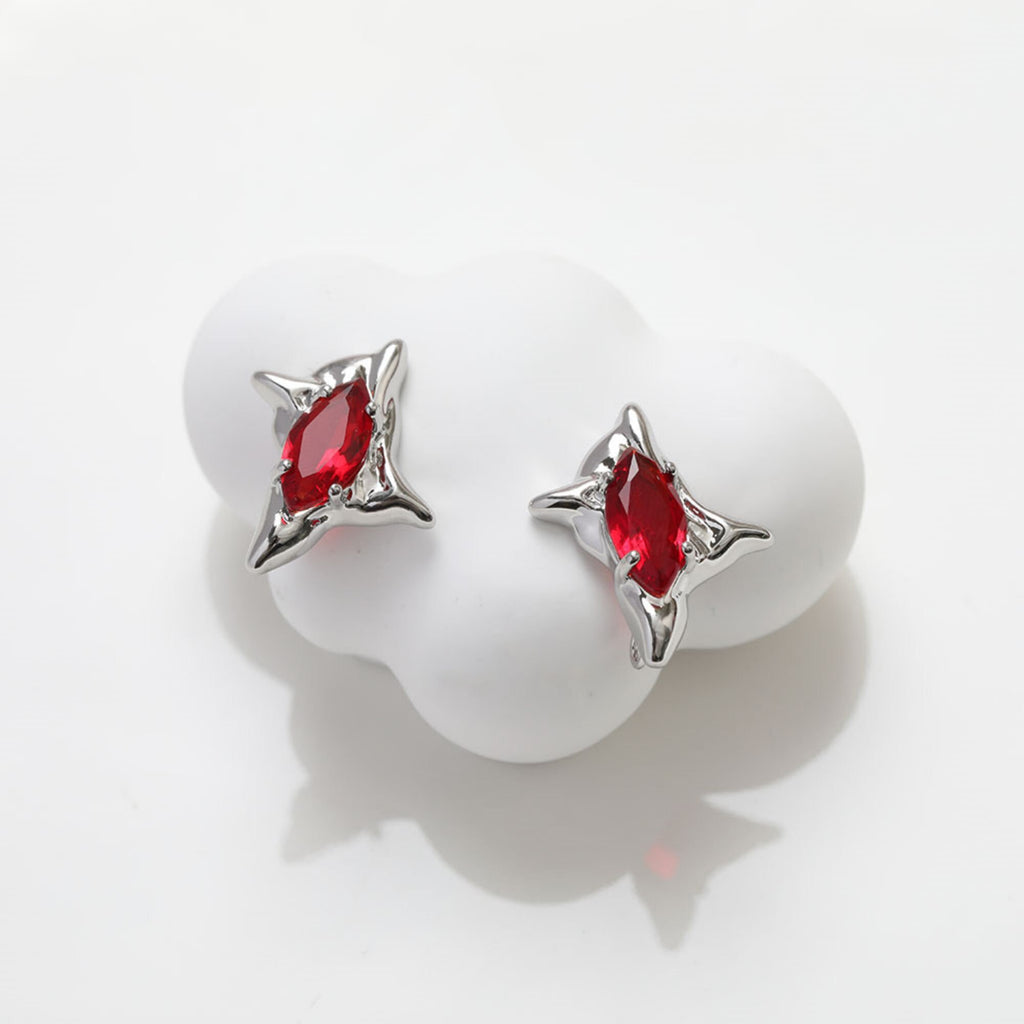 قرط أذن غير منتظم من الزركونيا، ذهب/فضة عيار 14 قيراط، أقراط فضة S925 خالية من النيكل، على شكل عين مع حلقة GZ115