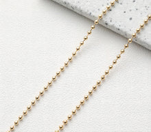 Load image into Gallery viewer, 14K Gold Beads Chain, 2mm, 2.4mm in Flat, Necklace Link Chain, Unfinished Chain, Hypoallergenic, Necklace Making Findings GT007
