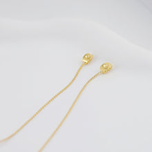 Load image into Gallery viewer, 10pcs 18k Real Gold Plated Earring Back with Chain Tassels, Hypoallergenic Earring Backs for Studs, Jewelry making Findings ZX363