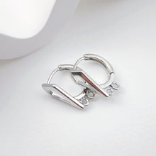 Load image into Gallery viewer, Geometric English lock with Two loops, Gold/Rhodium Plated Earring hoop, Hypoallergenic, DIY Handmade Earring Findings Supplies D0093