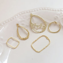 Load image into Gallery viewer, 10pcs Irregular Openwork Pendant with Loop, Round, Drop, Rectangular, 18K Gold/Silver Plated Charm, Necklace Pendant BY016
