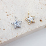 Tiny Star Charms, 8mm Crystal Cubic Star Pendant, 18K Gold Plated, Necklace charms, Jewelry Findings S692