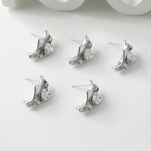 Load image into Gallery viewer, Irregular Ear Post With Loop, S925 Silver Ear Pin Nickel Free Earrings, Gold/Silver Ear Stud, Hypoallergenic Earring Findings GE035