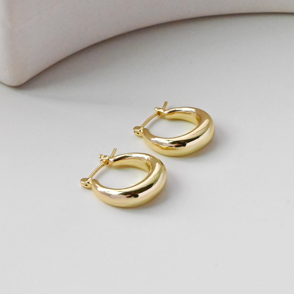 Gold U Shape Ear Hoops, 18K Gold/Silver Plated Leverback Earrings, Huggie Hoops Earring Findings D0347