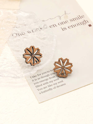 4PCS Wood Earrings, Flower Type Wooden Earrings for women, Reclaimed Walnut Wood,  Geometric Statement Earrings Finding JT939-JT001