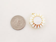 Load image into Gallery viewer, Locket Charm, Enamel Sun, 18K Gold Plated Round Pendant, 25mm, Necklace Making Charm, Jewelry Findings S20296