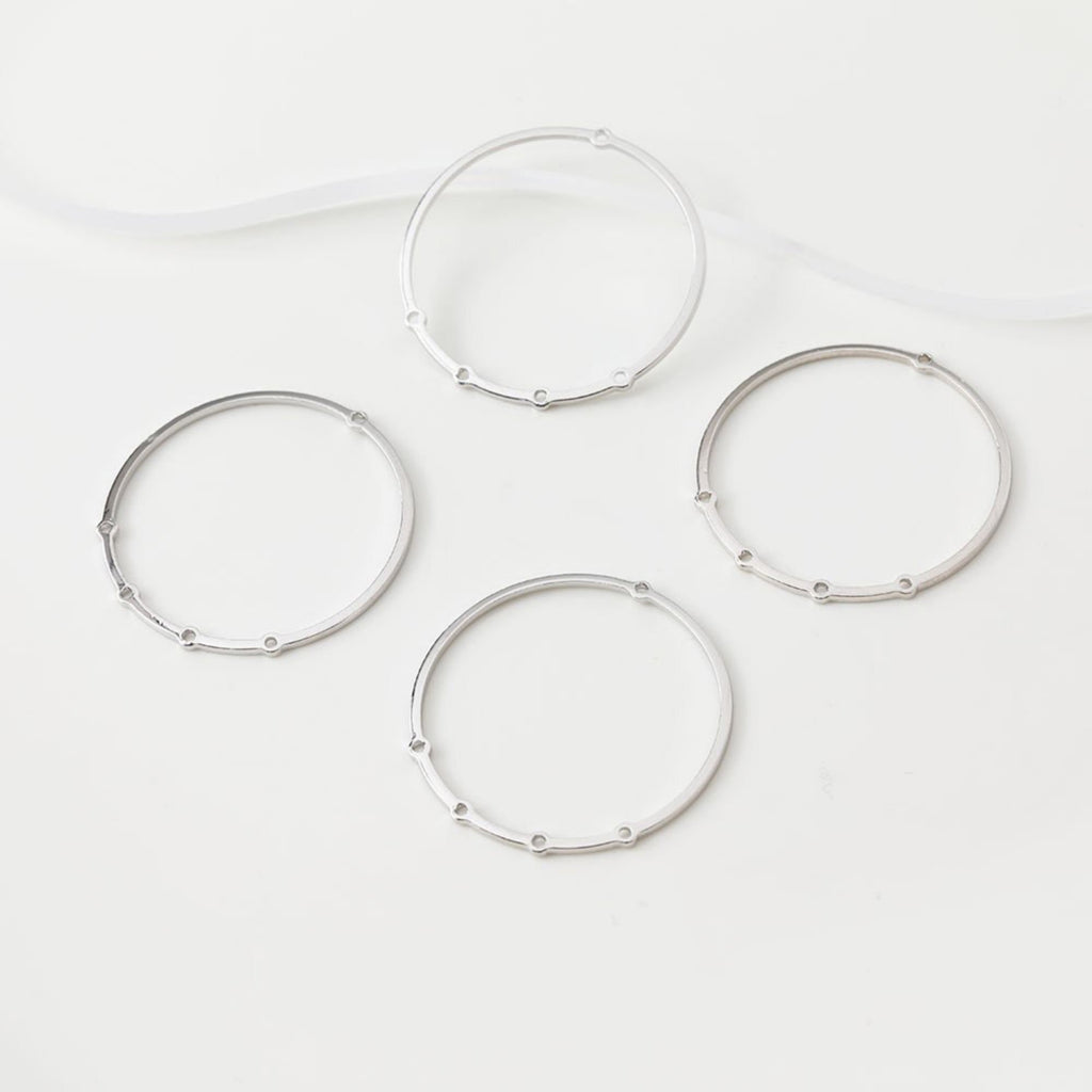 10 colgantes circulares con múltiples agujeros, chapados en oro de 14 quilates y plata, de 31,7 mm, para hacer aretes, accesorios de joyería JG045