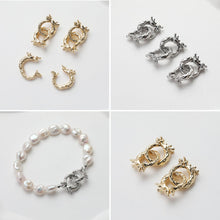 Load image into Gallery viewer, Double Loop Clasp, Dragon, Necklace Connector, 14K Gold/Silver Plated, Neckalce Bracelet Making Pendant, Jewelry Supply Finding GE127