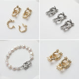 Cierre de doble bucle, dragón, conector para collar, chapado en oro/plata de 14 quilates, colgante para collar y pulsera, accesorio de joyería GE127