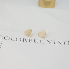 Load image into Gallery viewer, 10pcs Gold Heart Earring Post, 10mm,S925 Silver Ear Pin Nickel Free Earrings, Ear Stud Loop, Hypoallergenic Earring Findings Z060