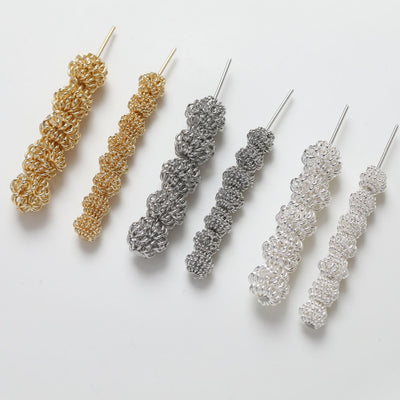 10pcs Twisted Ball Beads, 14K Gold/Silver/White Plated Spacer Beads, Irregular Beads, Bracelet Beads, Jewelry Finding GZ225