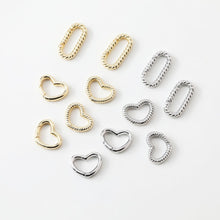 Load image into Gallery viewer, Twist Heart Spring Clasp, Oval Clasp 14K Gold/Silver Plated, Connectors, Necklace Bracelet Making Supply, Jewelry Findings GZ174