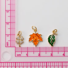 Load image into Gallery viewer, Enamel Four Leaf Clover/Maple Leaf/Leaf Pendant, CZ Charms, 18K Gold Plated Charms, For Bracelet And Necklace Making, Jewelry Findings S1436