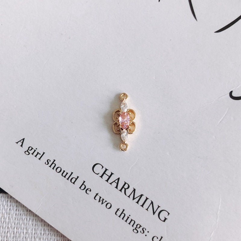 4 قطع من موصلات بوهو مرصعة بأحجار الزركون المكعبة، قلادة من الكريستال، قلادة سوار، مطلية بالذهب الحقيقي عيار 14 قيراط، نتائج المجوهرات MY053-F024