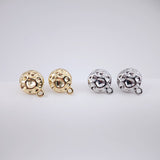 Round Hammered Earring Post Earrings, Gold Earring Post with Loop, Hypoallergenic, Earring Findings, Handmade Earring Supplies D0050