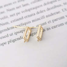 Load image into Gallery viewer, 4pcs 14K Gold Rectangular Earring Post With Loop, S925 Silver Ear Pin Nickel Free Earrings, Ear Stud, Hypoallergenic Earring Findings Z077