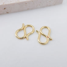 Load image into Gallery viewer, 20PCS- M Hook Clasps, S Hook, 18K Gold Plated W Clasp, S Clasps, Necklace Bracelet Making Clasp, Jewelry Findings S20364