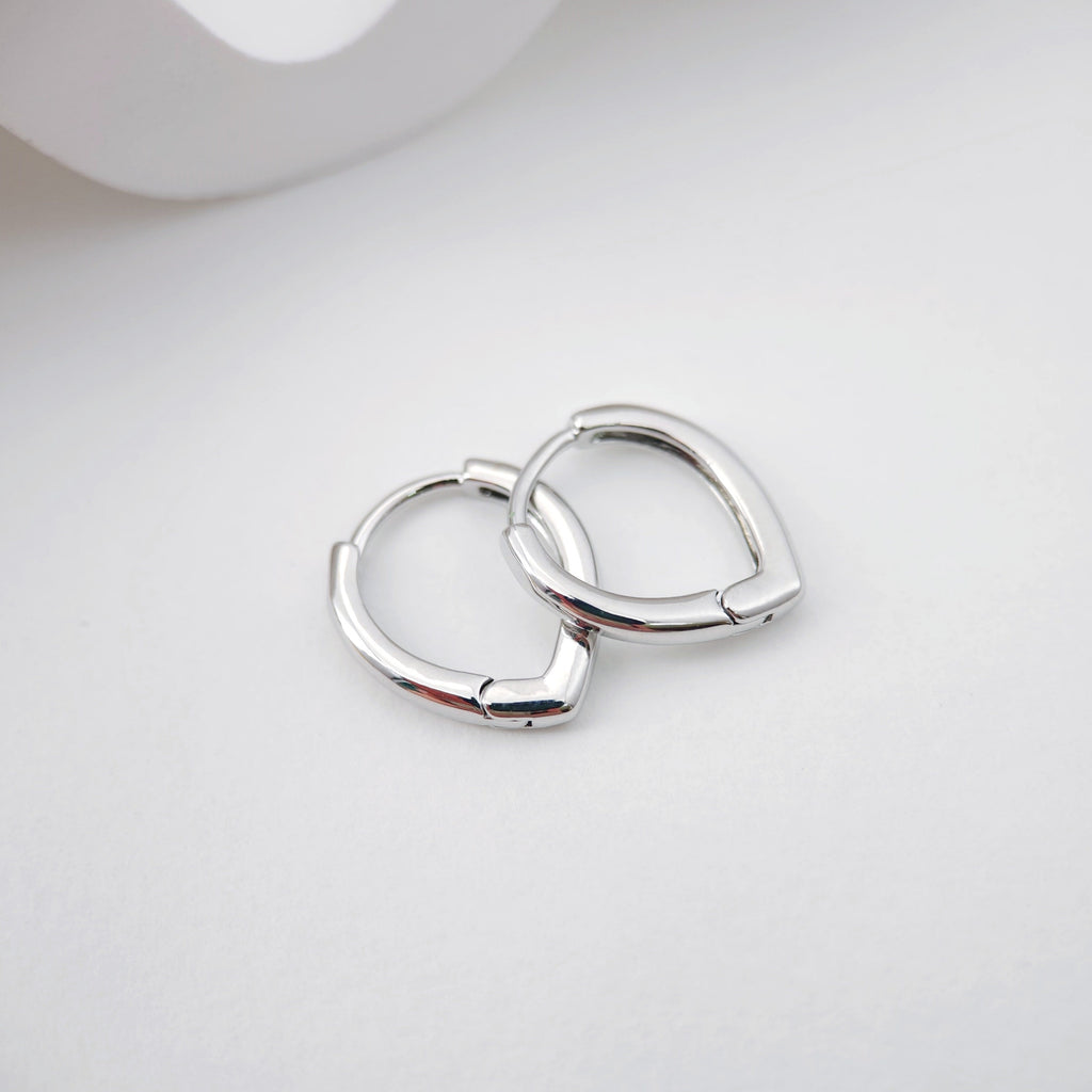 18K Gold Plated Drop Hoop Earring, Huggie Hoops Earring Parts, Spring Ear Hoops, 15.8*13.5mm, hoop earrings D0105