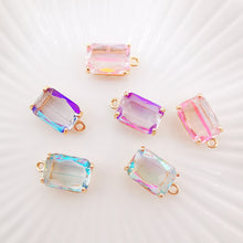 Load image into Gallery viewer, 5pcs Colorful Crystal Charm, Crystal Pendant, Bracelet Necklace Pendant, Gold Plated Glass Charm, Jewelry Findings L005-F257