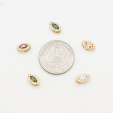 Load image into Gallery viewer, Crystal Pave CZ Beads, 7 Colors Crystal, Oval Shape, 18K Gold Plated Beads, Bracelet Necklace Making Charms, Jewelry Findings S20358