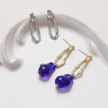 Cargar imagen en el visor de la galería, Pendientes de plata de ley 925 con pasador irregular y aro, sin níquel, de oro y plata, hipoalergénicos ZZ033