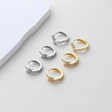 تحميل الصورة إلى عارض المعرض، طوق أذن من الزركونيا المكعبة، قرط دائري مطلي بالذهب، قرط خلفي، نتائج صنع الأقراط بنفسك، لوازم صنع الأقراط يدويًا D0514-D0525