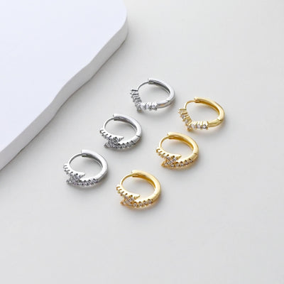 Cubic Zirconia Ear Hoop, Gold Plated Huggie Hoop Earring, Leverback Earring, DIY Earring  Findings, Handmade Earring Supplies D0514-D0525